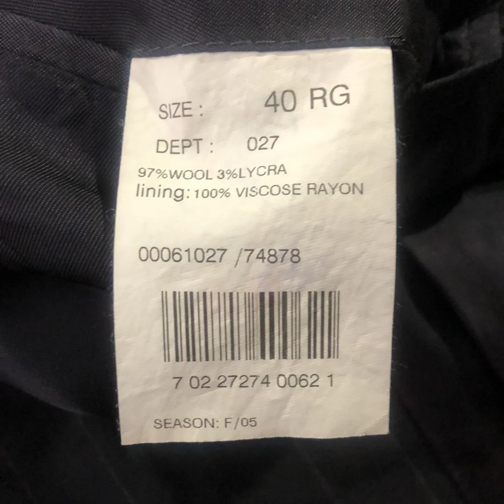 Brooks Brothers 346 Mens Wool Sports Coat Suit Blazer, Size 40 Regular Navy Blue